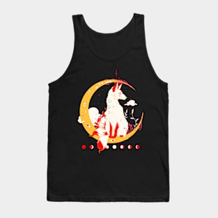Kitsune Fox, Japanese Mythology, Japanese Style Art With Cherry Blossom Tank Top
